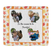 Erntedank-Truthahn-Foto-Collage Schneidebrett (Vorderseite)