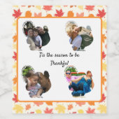 Erntedank-Truthahn-Foto-Collage Weinetikett (Einzelnes Label)