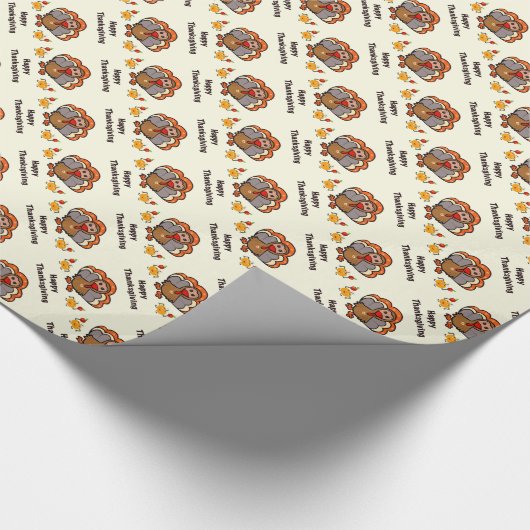 Erntedank-Truthahn mit Freunden Geschenkpapier (Ecke)