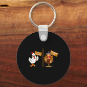 Erntedank Truthahn Nein Danke Grumpy Halloween Spa Schlüsselanhänger (Vorderseite)