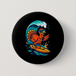 Erntedank-Truthahn-Surfer Surft Button