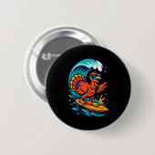 Erntedank-Truthahn-Surfer Surft Button (Vorne & Hinten)