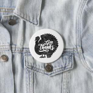 Erntedank Truthahn Thanksgiving Vintage Button