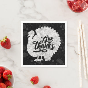 Erntedank Truthahn Thanksgiving Vintage Serviette