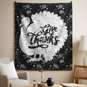 Erntedank Truthahn Thanksgiving Vintage Wandteppich