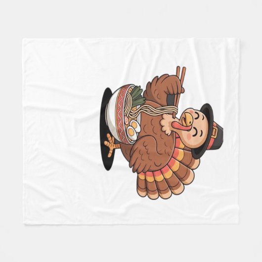 Erntedank Truthühner frisst Ramen Oversized T - Sh Fleecedecke (Vorderseite (Horizontal))