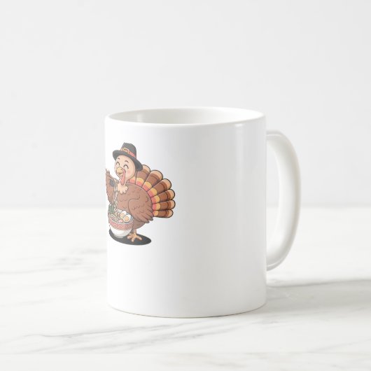 Erntedank Truthühner frisst Ramen Oversized T - Sh Kaffeetasse (VorderseiteRechts)