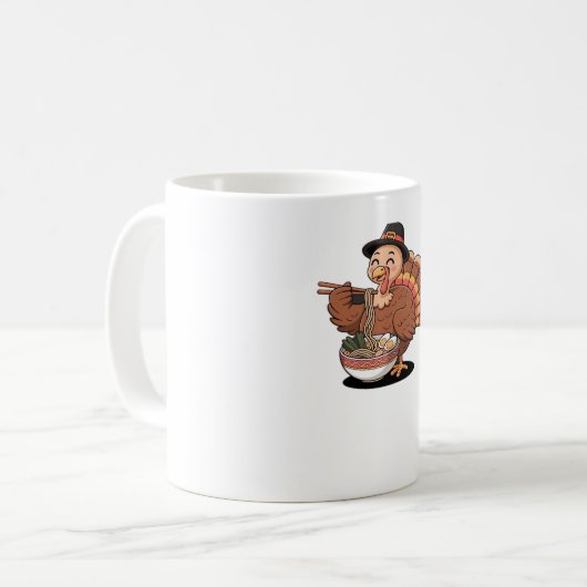 Erntedank Truthühner frisst Ramen Oversized T - Sh Kaffeetasse (Vorderseite Links)