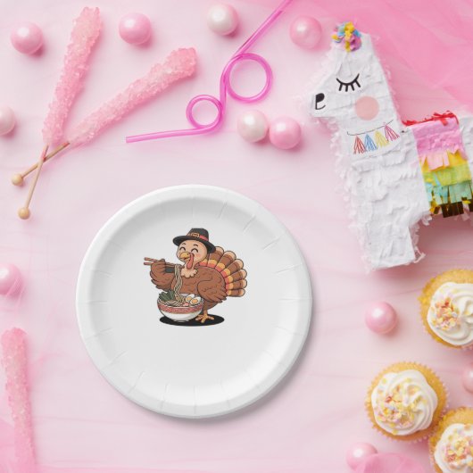 Erntedank Truthühner frisst Ramen Oversized T - Sh Pappteller (Party)