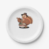 Erntedank Truthühner frisst Ramen Oversized T - Sh Pappteller (Vorderseite)