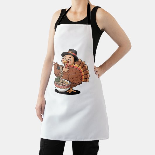 Erntedank Truthühner frisst Ramen Oversized T - Sh Schürze (InSitu)