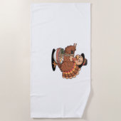 Erntedank Truthühner frisst Ramen Oversized T - Sh Strandtuch (Vorderseite)
