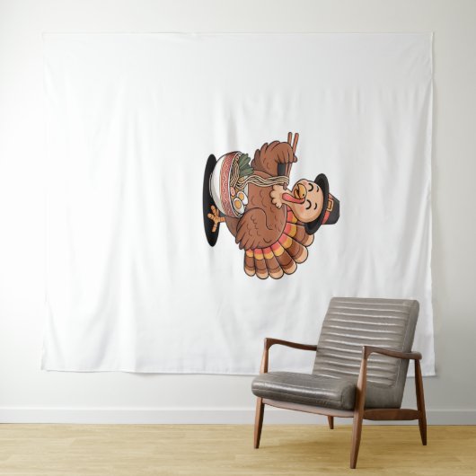 Erntedank Truthühner frisst Ramen Oversized T - Sh Wandteppich (Beispiel (Horizontal))