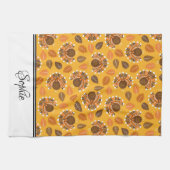 Erntedank Truthühner Personalisiert Geschirrtuch (Horizontal)