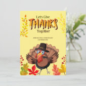 Erntedank Türkei Abendessen Festessen Einladung (Stehend Vorderseite)