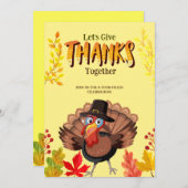 Erntedank Türkei Abendessen Festessen Einladung (Vorne/Hinten)