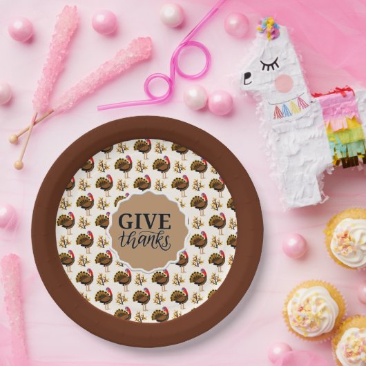 Erntedank Türkei Abendessen Pappteller (Party)