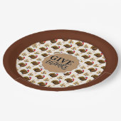 Erntedank Türkei Abendessen Pappteller (Schrägansicht)