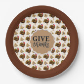 Erntedank Türkei Abendessen Pappteller (Vorderseite)