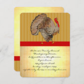 Erntedank Türkei Abendessen Party Einladung (Vorne/Hinten)