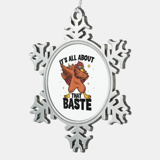 Erntedank Türkei alles über diese Baste Schneeflocken Zinn-Ornament (Rechts)