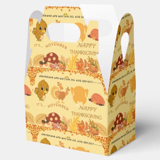 Erntedank Türkei an Dinner Fun Design Geschenkschachtel (Geöffnet)