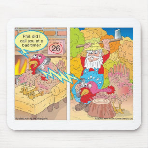 Erntedank Türkei auf Cartoon Geschenke und T-Shirt Mousepad