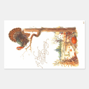 Erntedank Türkei auf Vintager Aufkleber für Baumzw