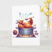 Erntedank Türkei Basting Karte (Gelbe Blume)