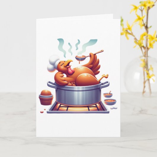 Erntedank Türkei Basting Karte (Gelbe Blume)