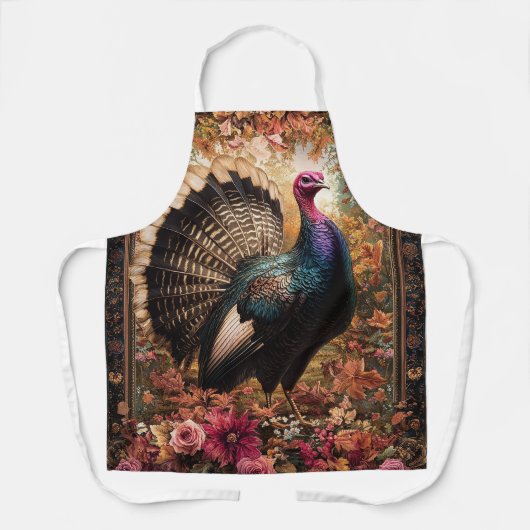 Erntedank Türkei Blumendesign Schürze (Vorderseite)