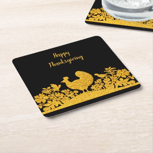 Erntedank Türkei Blumenpapier Untersetzer (angewinkelt)