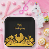 Erntedank Türkei Blumenpapierplatte Pappteller (Party)