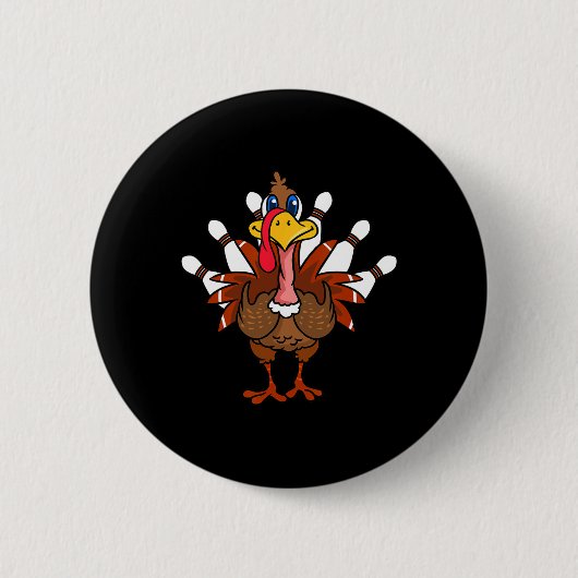 Erntedank Türkei Bowling Button (Vorderseite)