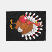 Erntedank Türkei Bowling Button Matching Team 1 Fleecedecke (Vorderseite (Horizontal))