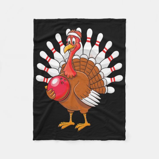 Erntedank Türkei Bowling Button Matching Team 1 Fleecedecke (Vorderseite)