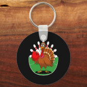 Erntedank Türkei Bowling Button Matching Team 2 Schlüsselanhänger (Vorderseite)