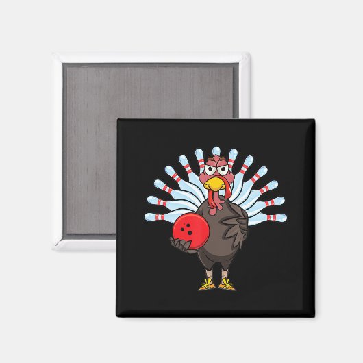 Erntedank Türkei Bowling Button Matching Team Gesc Magnet (Vorderseite/Rückseite)