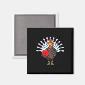 Erntedank Türkei Bowling Button Matching Team Gesc Magnet (Vorderseite/Rückseite)