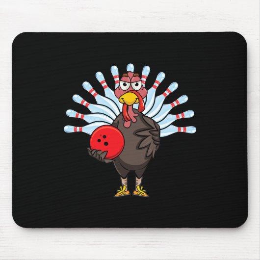 Erntedank Türkei Bowling Button Matching Team Gesc Mousepad (Vorne)