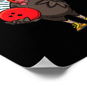 Erntedank Türkei Bowling Button Matching Team Gesc Poster (Ecke)