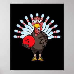 Erntedank Türkei Bowling Button Matching Team Gesc Poster