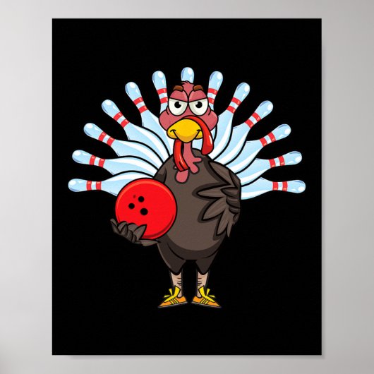Erntedank Türkei Bowling Button Matching Team Gesc Poster (Vorne)