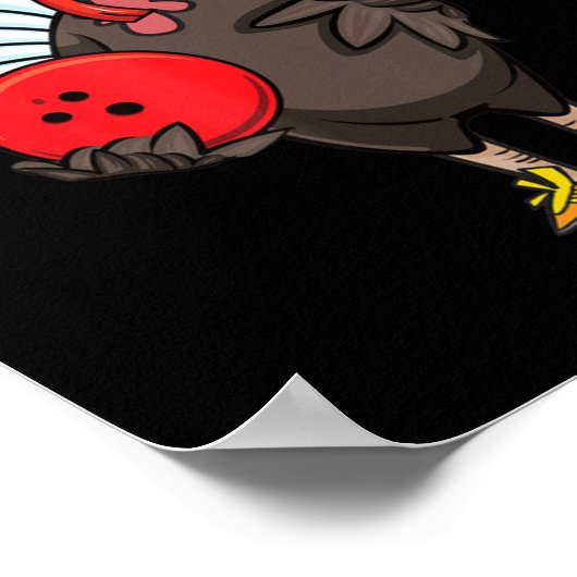 Erntedank Türkei Bowling Button Matching Team Gesc Poster (Ecke)