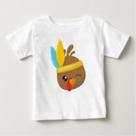 Erntedank Türkei, Braune Türkei, Federn Baby T-shirt