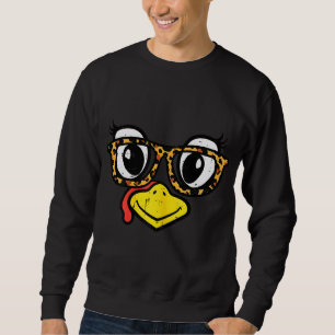Erntedank Türkei Brille Niedlich Fall Girls Kinder Sweatshirt