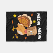 Erntedank Türkei Chat Meow Funny Men Danke Fleecedecke (Vorderseite (Horizontal))