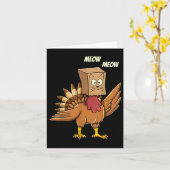 Erntedank Türkei Chat Meow Funny Men Danke Karte (Gelbe Blume)