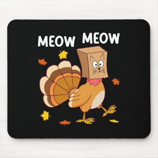 Erntedank Türkei Chat Meow Funny Men Danke Mousepad (Vorne)
