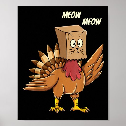 Erntedank Türkei Chat Meow Funny Men Danke Poster (Vorne)